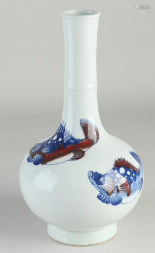 Chinese pipe vase, H 24.5 cm.