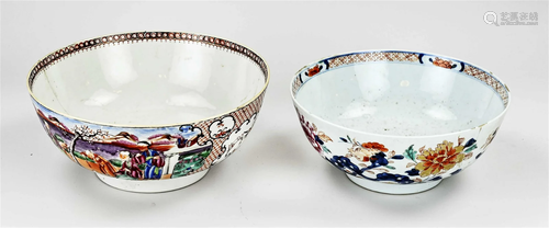 Two 18th century Chinese bowls Ã˜ 23 - 27 cm.