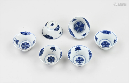 Six 18th century Chinese cups