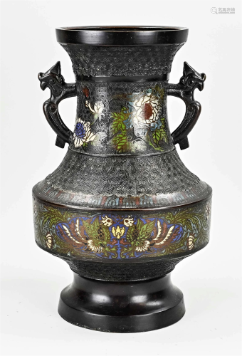 Japanese cloisonne vase, H 36.5 cm.