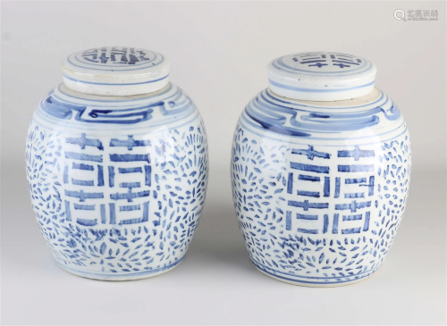 Two Chinese ginger jars Ã˜ 19 cm.