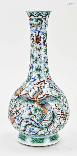 Chinese pipe vase, H 27 cm.