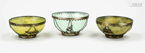 Three Chinese jade bowls