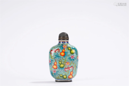 Chinese Painted Enamel Gourds Snuff Bottle