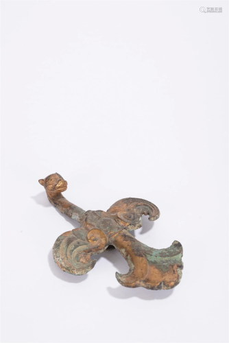 Chinese Antique Phoenix Bronze Belt Hook