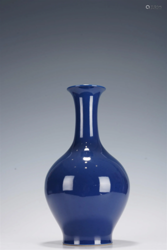 Qing period Chinese Sacrificial Blue Glazed Vase
