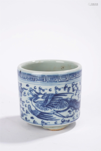 Qing Period blue and white Phoenix incense burner