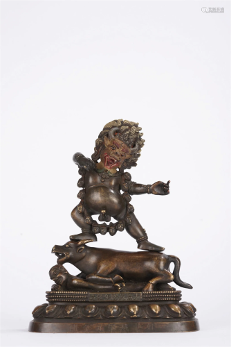 Sino Tibetan Imperial Antique Copper Buddhist Wrathful Deity