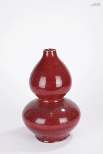 Qing Period Red Glaze Double Gourd Vase