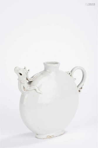Chinese White Glaze Flattened Phoenix Head Teapot