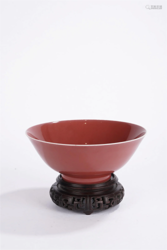 Chinese Qing Period Red Glazed Bowl