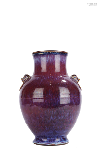 Chinese 18th C. Antique Qing Flambe Glaze Vase