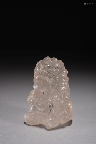 Qing Period Chinese Crystal Carved Foo Dog