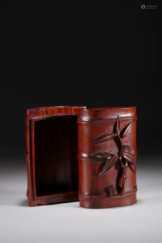 Qing Period Rosewood Bamboo Box