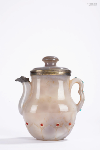 Chinese Antique agate inlaid Ewer