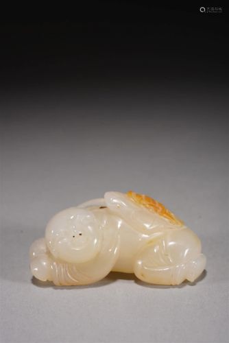 Chinese Qing Jade Boy Paperweight