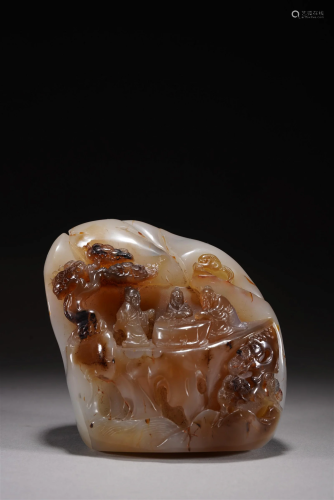 Chinese Agate Figures Boulder