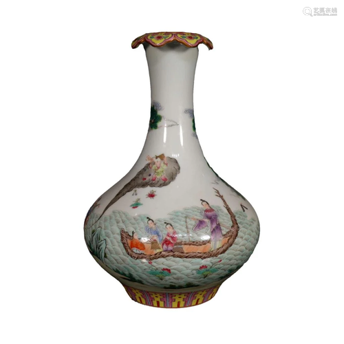 A Fabulous Famille-Rose Character Story Vase