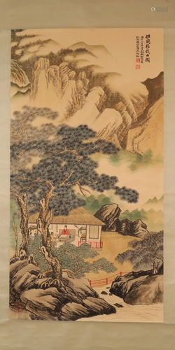 A Lovely Landscape Scroll Painting By Wu Hufan