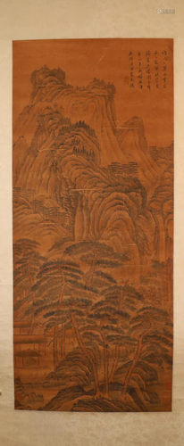 A Delicate Landscape& Figure Scroll Painting By Zhou Che...