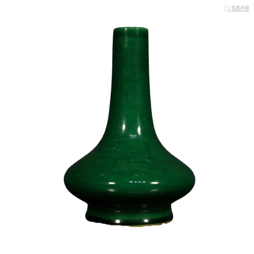 A Delicate Melon Peel Green Vase
