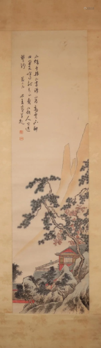 A Lovely Landscape& Attic Scroll Painting By Fu Xinyu