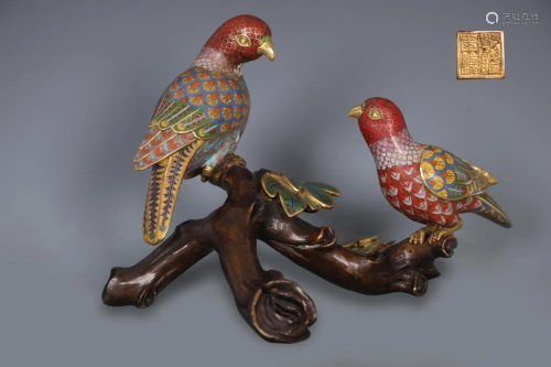 A Rare Cloisonne Bird Ornament