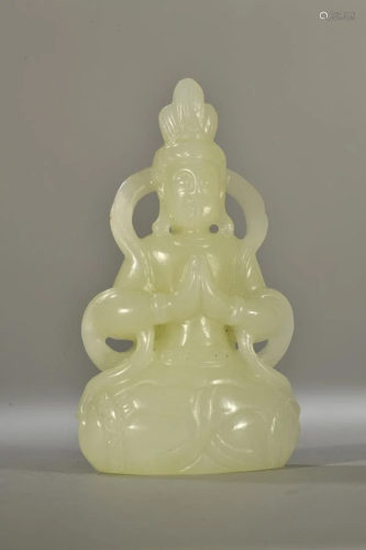 A Fine Jade Carved Figure of Buddha