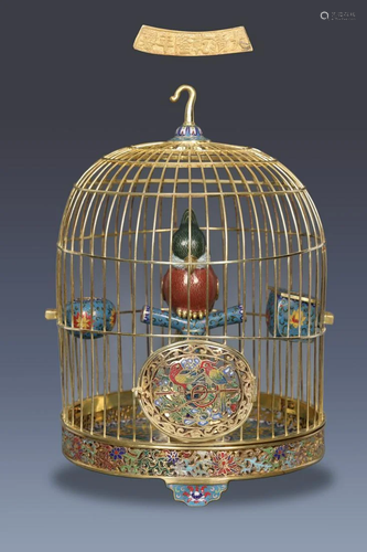 A Top Gilt-bronze Cloisonne Enamel Birdcage