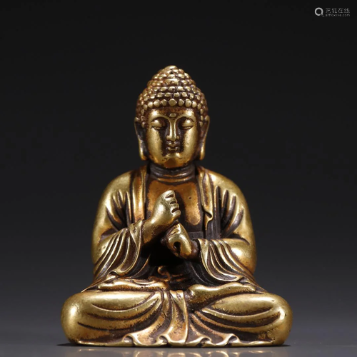 A Fine Gilt-bronze Figure of Shakyamuni