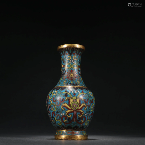 A Fine Gilt-bronze Cloisonne Vase