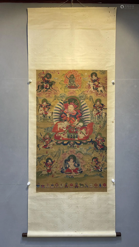 A Rare Silk Thangka