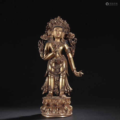 A Fine Gilt-bronze Figure of Buddha