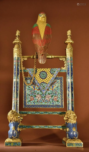 A Rare Gilt-bronze Cloisonne Ornament