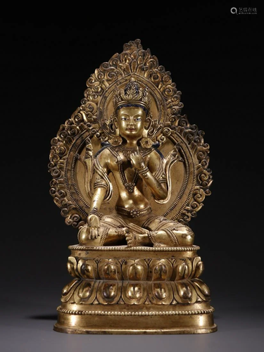 A Fine Gilt-bronze Figure of Buddha