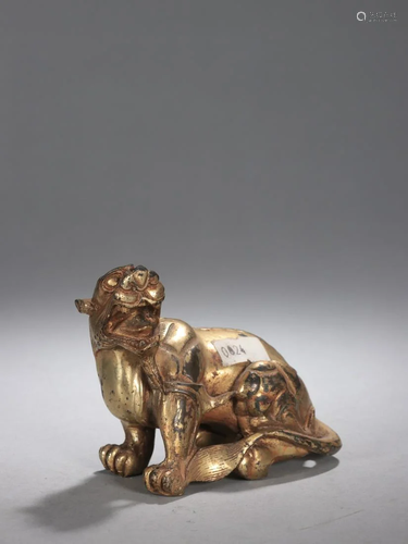 A Fine Gilt-bronze Beast Paperweight