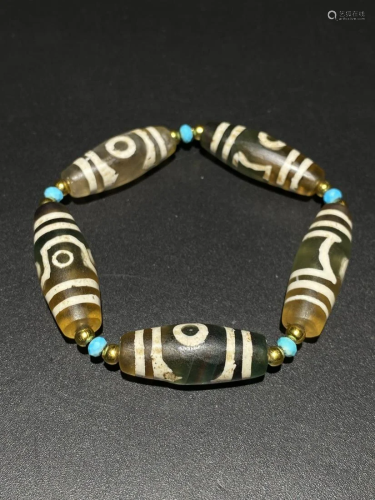 A String of Dzi Beads Bracelet