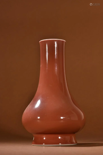A Rare Red Glazed Vase