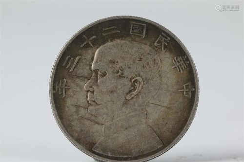 AN ONE-YUAN SILVER COIN.