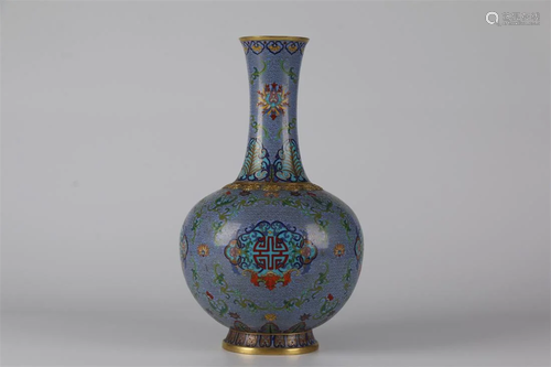 A GILT CLOISONNE DISPLAY BOTTLE.