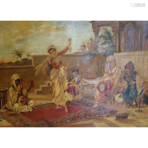 MAY M GARDNER. Orientalist Oil On Canvas.