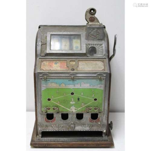 1929 Mills Baseball Vendor 5 Cent Slot Machine