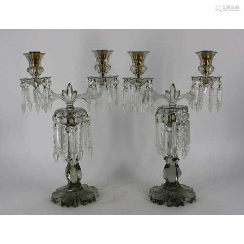 An Antique Pair Of Baccarat Candelabra