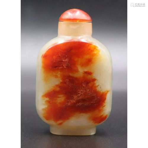 Chinese Carved Russet Jade Snuff Bottle.