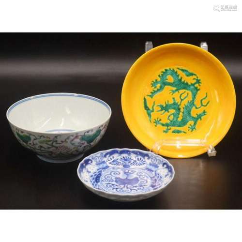 (3) Chinese Enamel Decorated Bowls.