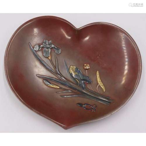 Japanese Jomi Eisuke II Meiji Mixed Metal Heart