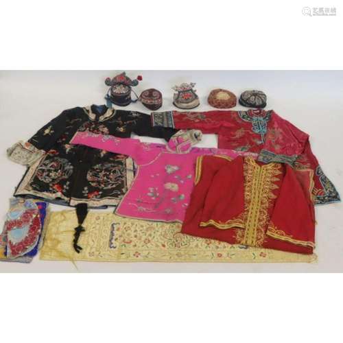 Assorted Grouping of Asian Textiles.