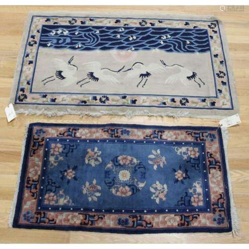 2 Art Deco Finely Hand Woven Chinese Carpets.