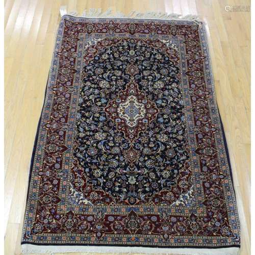 Vintage And Finely Hand Woven Tabriz? Carpet.