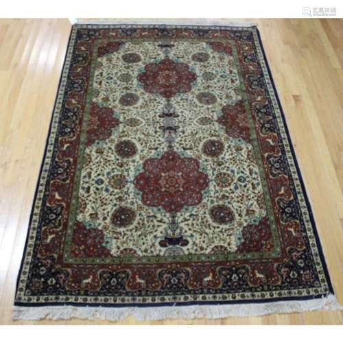 Vintage And Finely Hand Woven Carpet.